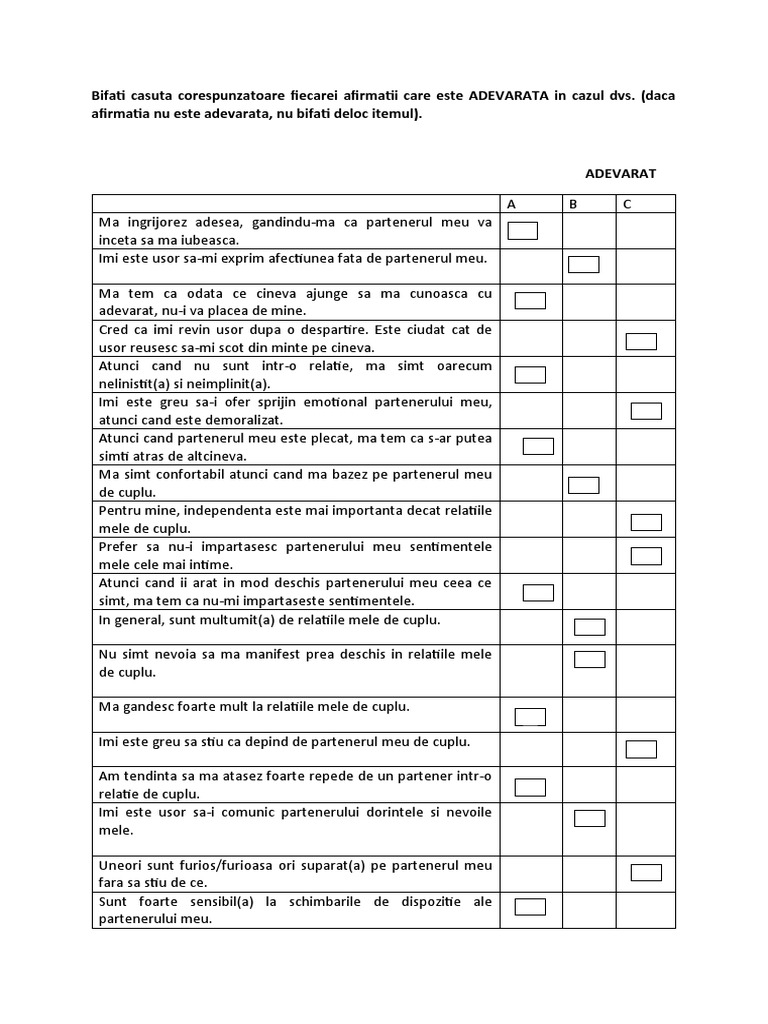Stil Atasament Evaluare | PDF