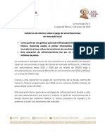 Comunicado No. 4 Gobierno de México Reduce Pago de Amortizaciones en Mercado Local