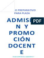 Curso preparativo para plaza de admisión y promoción docente