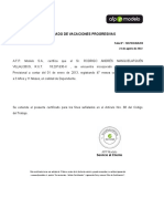 Certificado de Vacaciones Progresivas AFPModelo