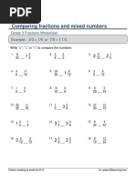 Grade 3 Comparing Fractions Mixed Numbers B