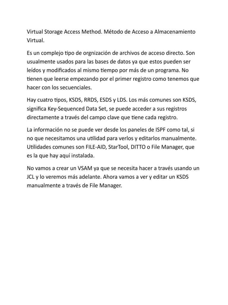 5 - Ficheros VSAM | PDF