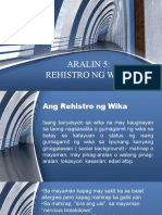 ARALIN 5 Rehistro NG Wika