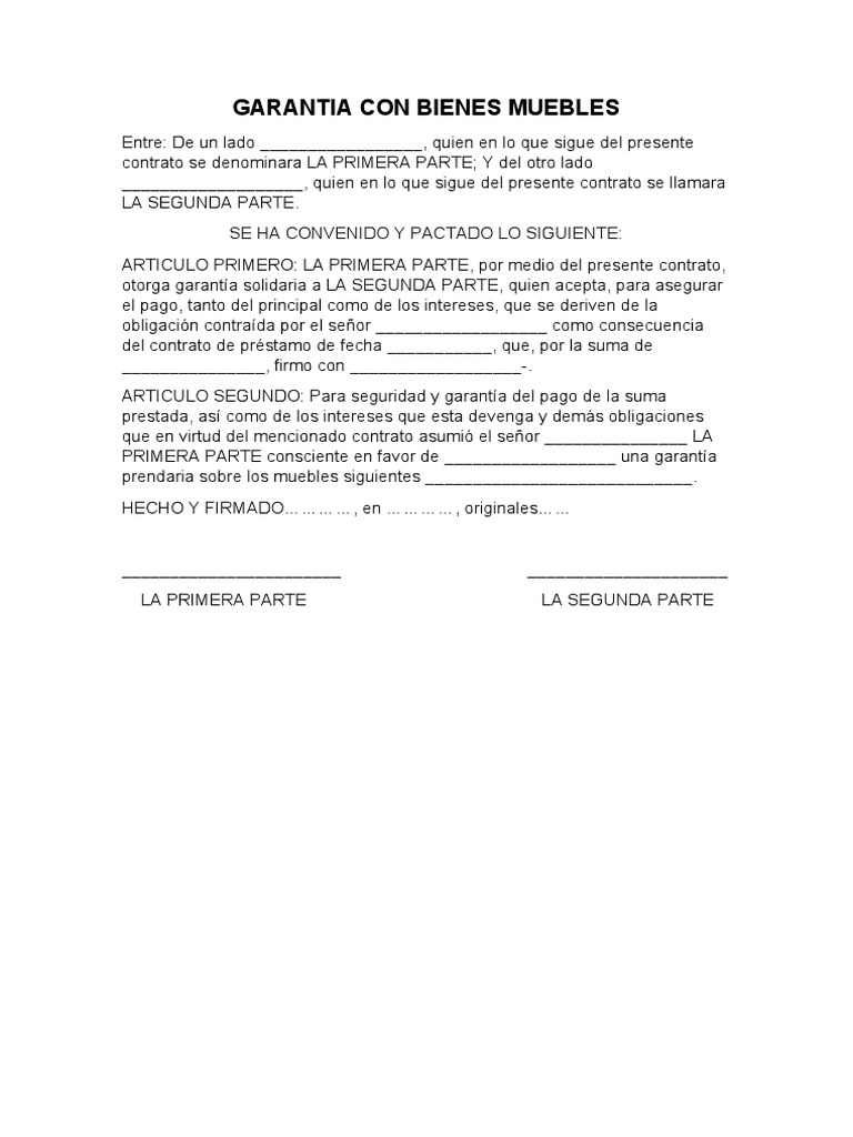 Garantía Prendaria con Bienes Muebles | PDF