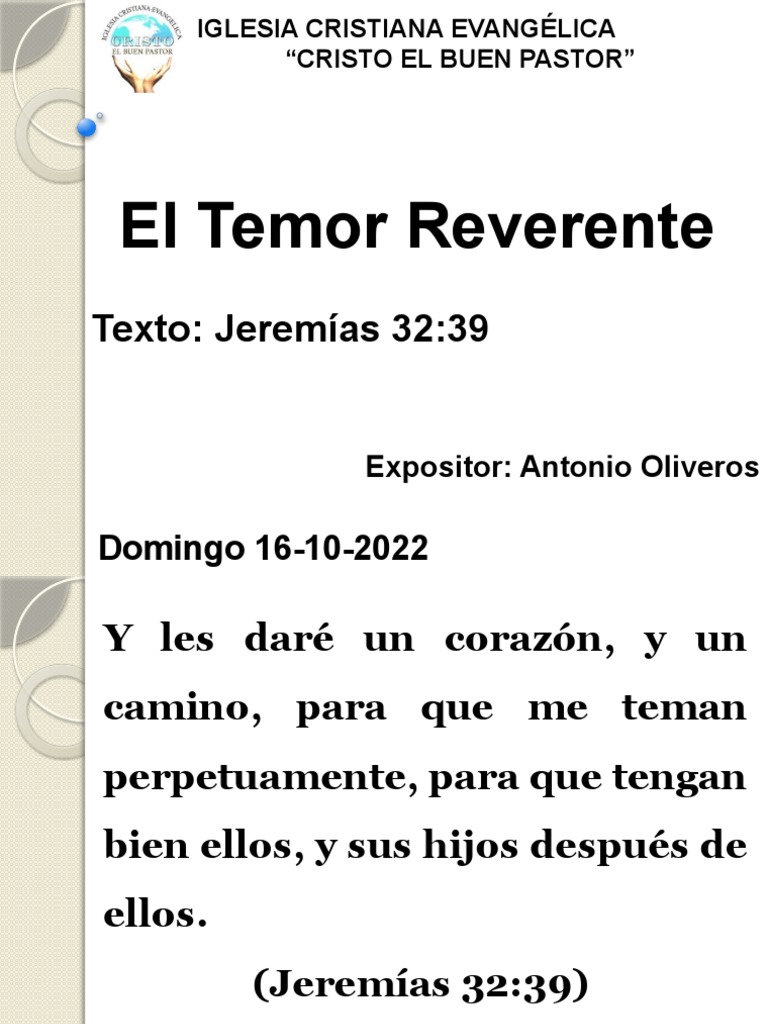 El Temor Reverente PDF Dios Cristo (título)