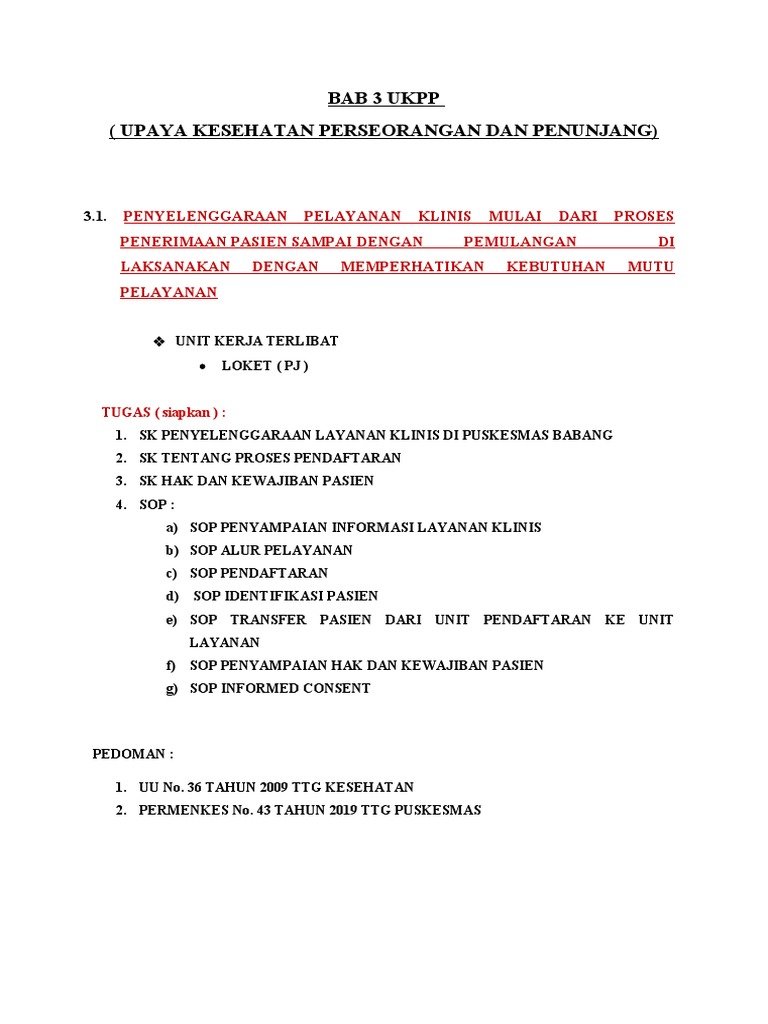 Prosedur Pelayanan Kesehatan UKPP | PDF | Teknologi & Rekayasa