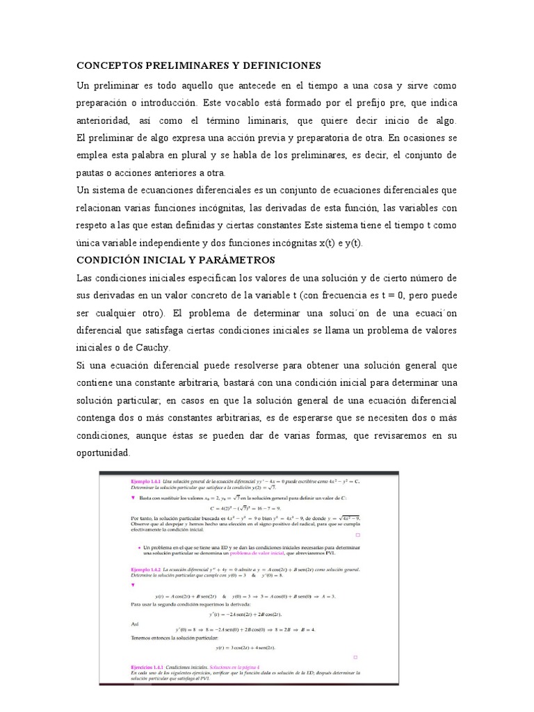 Definición y Conceptos Preliminares | PDF | Atractor | Ecuaciones