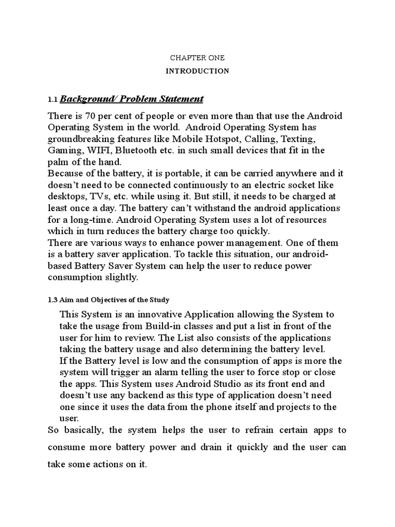 android battery saver system research paper