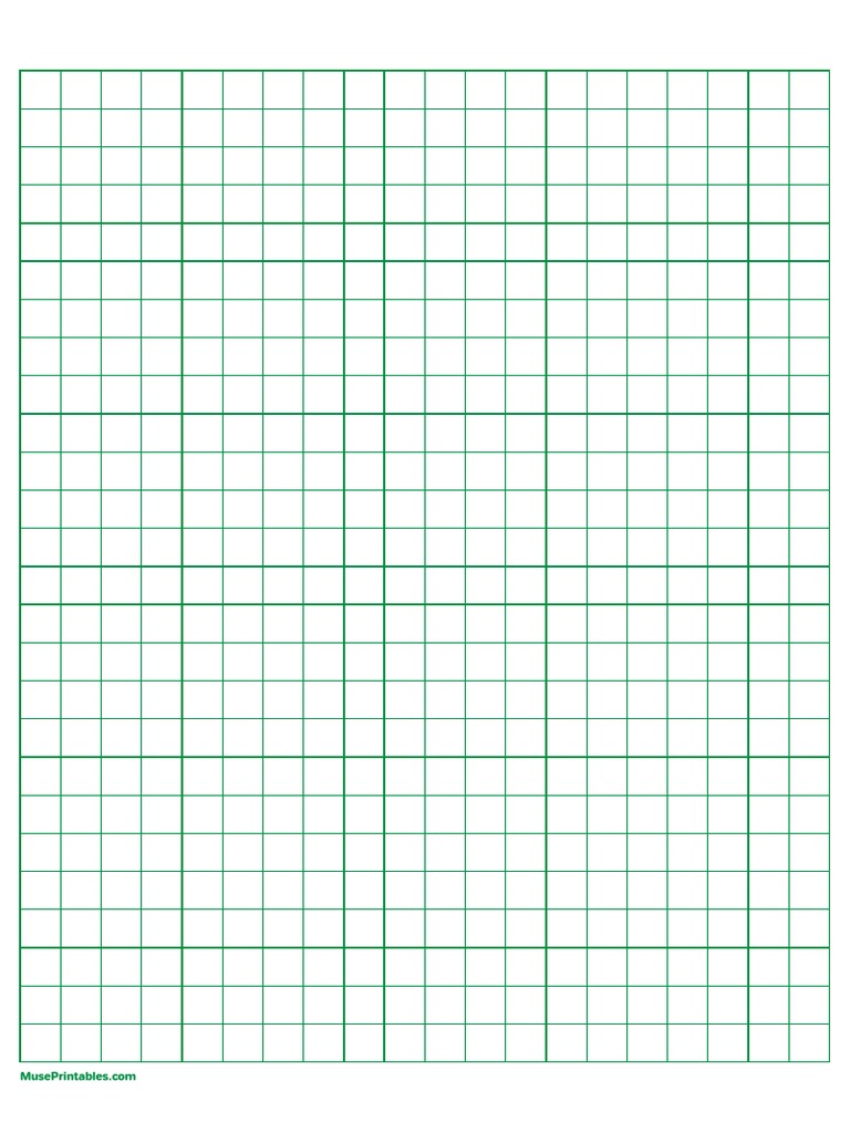 1 CM Green Graph Paper A4 PDF