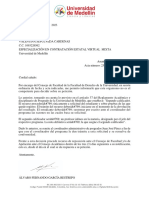 Respuesta petición asignaturas especialización Medellín