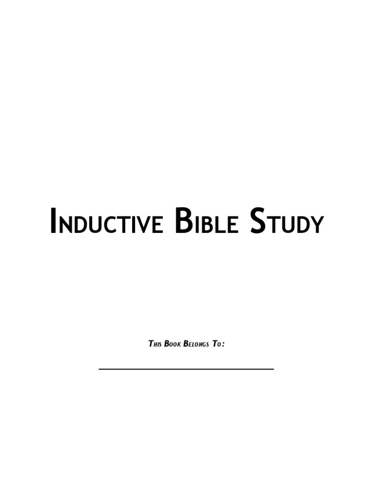 Inductive Bible Study Pdf