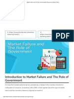 Market Failure and The Role of Government - Reasons For Market Failure