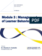PPST Module 3 - Management of Learners Behavior
