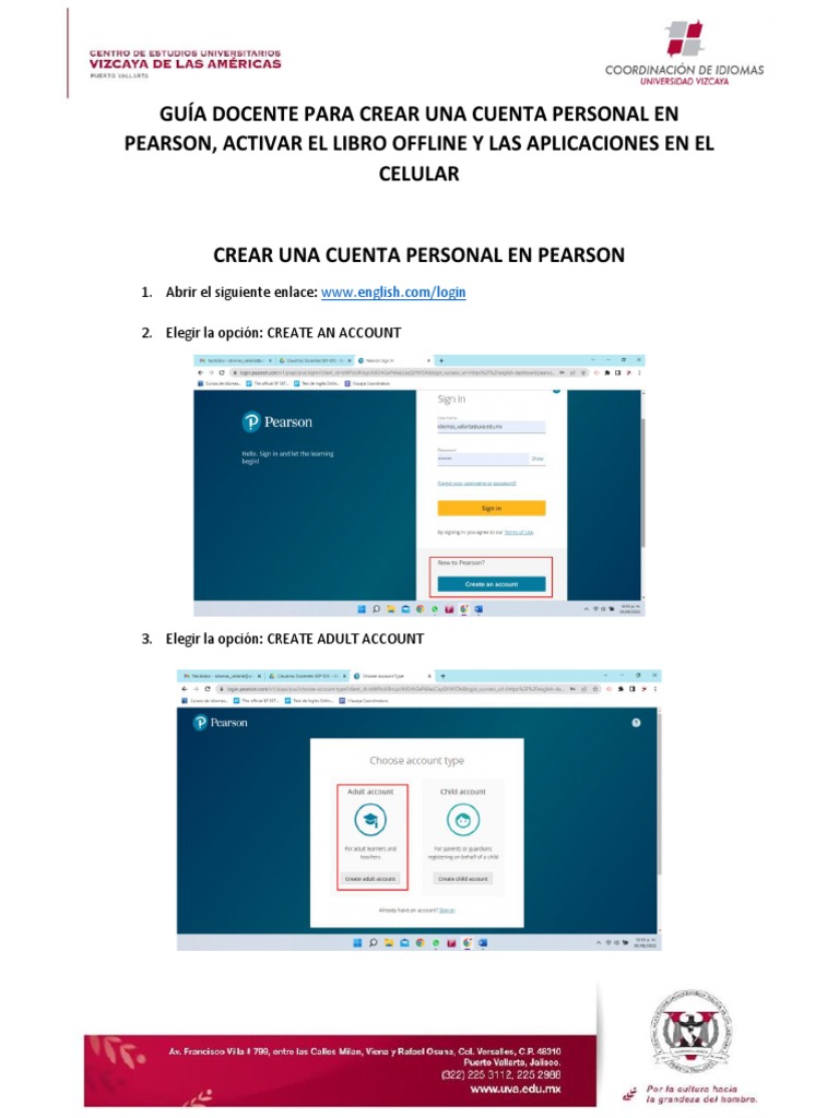 Crear Cuenta y Activar Pearson | PDF | Contraseña | Computación en la nube