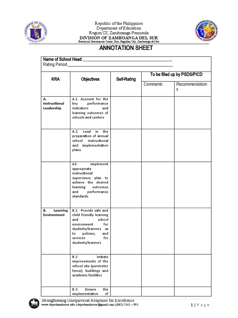 Annotation Sheet | PDF | Learning