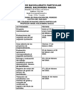 Cronograma de Finalizacion Del Periodo Lectivo Del 2022