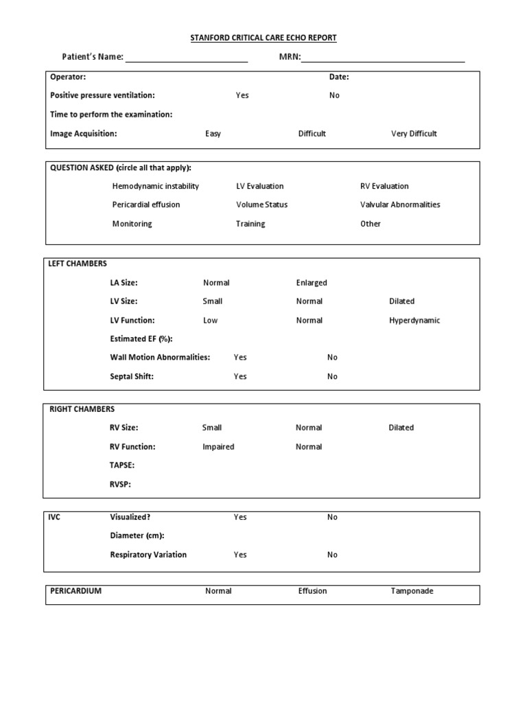 Echo Report Pdf Clinical Medicine Heart