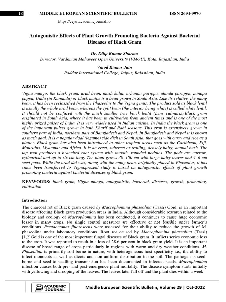 Antagonistic Effects of Plant Growth Promoting Bacteria Against ...