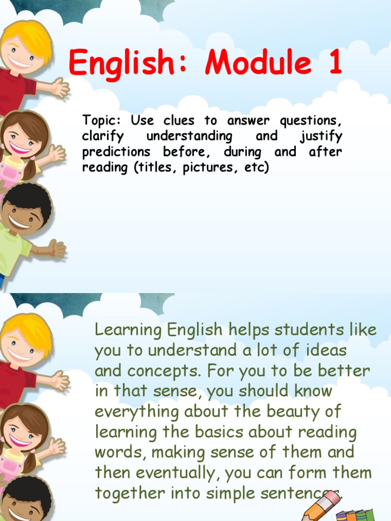 Q3 - ENGLISH - MOD 1 - Use Clues To Answer Questions | PDF