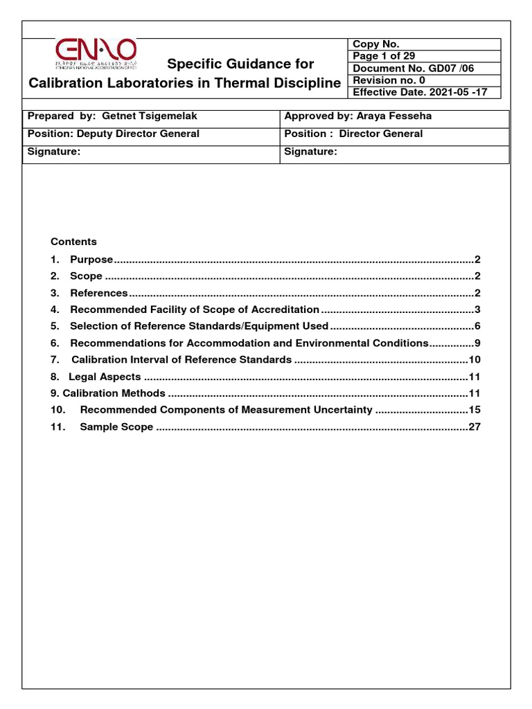 Thermal Calibration Guidance for Labs | PDF | Calibration | Thermometer