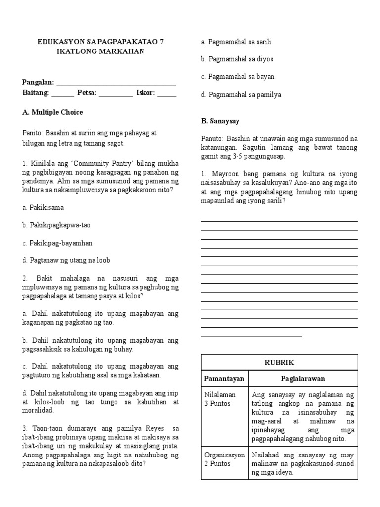 Final Pagsusulit | PDF