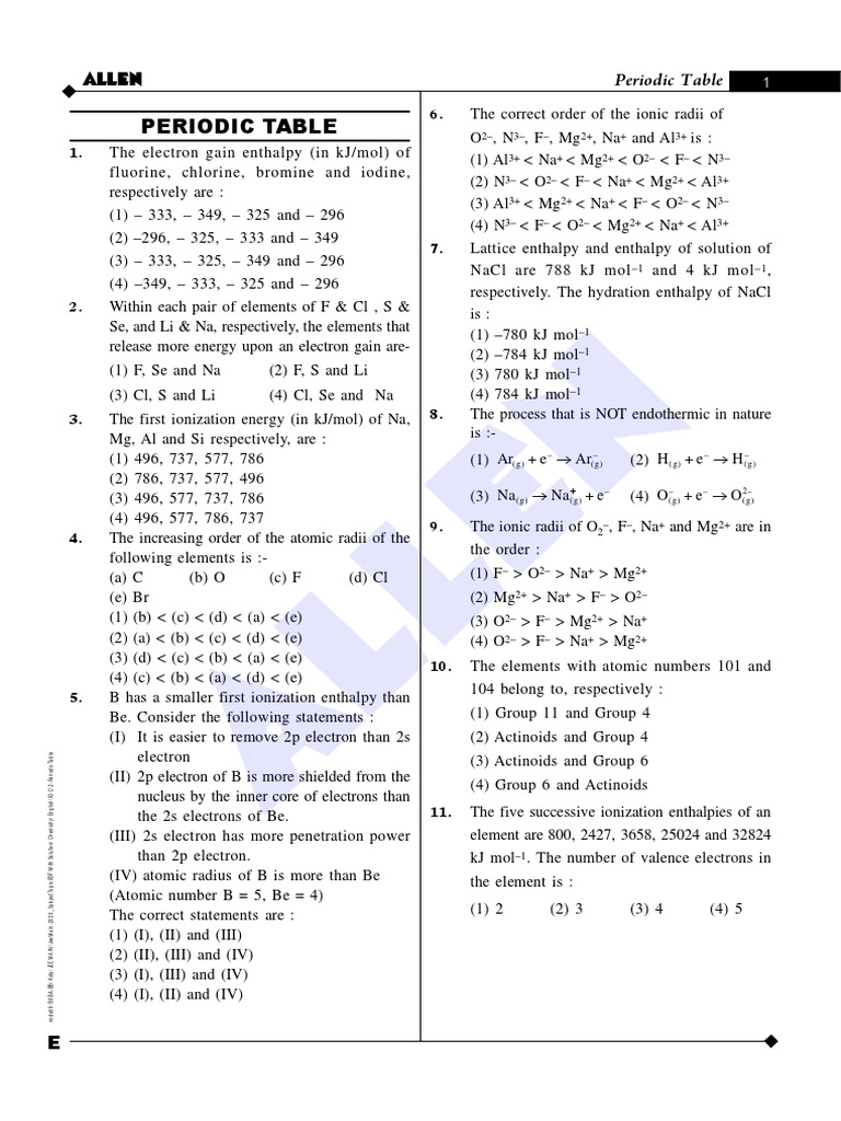 Periodic Table | PDF | Periodic Table | Ionic Bonding