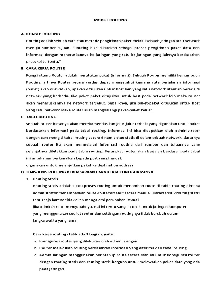 Modul Routing Static Dan Rip Pada Mikrotik-1 | PDF