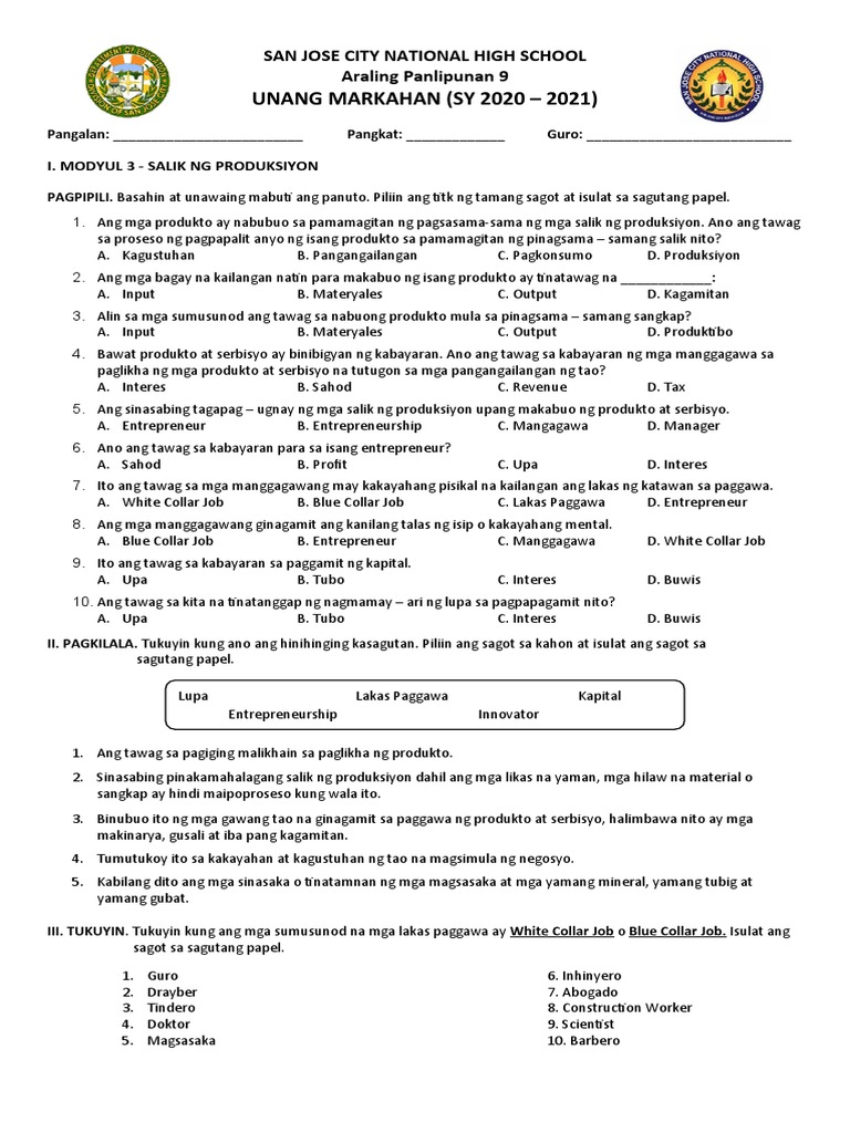 Ap9 Q1 Week 3 4 Assessment Performance Task Pdf