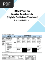 PMES Tool for Master Teachers 2025-2026 | PDF | Educational Assessment ...