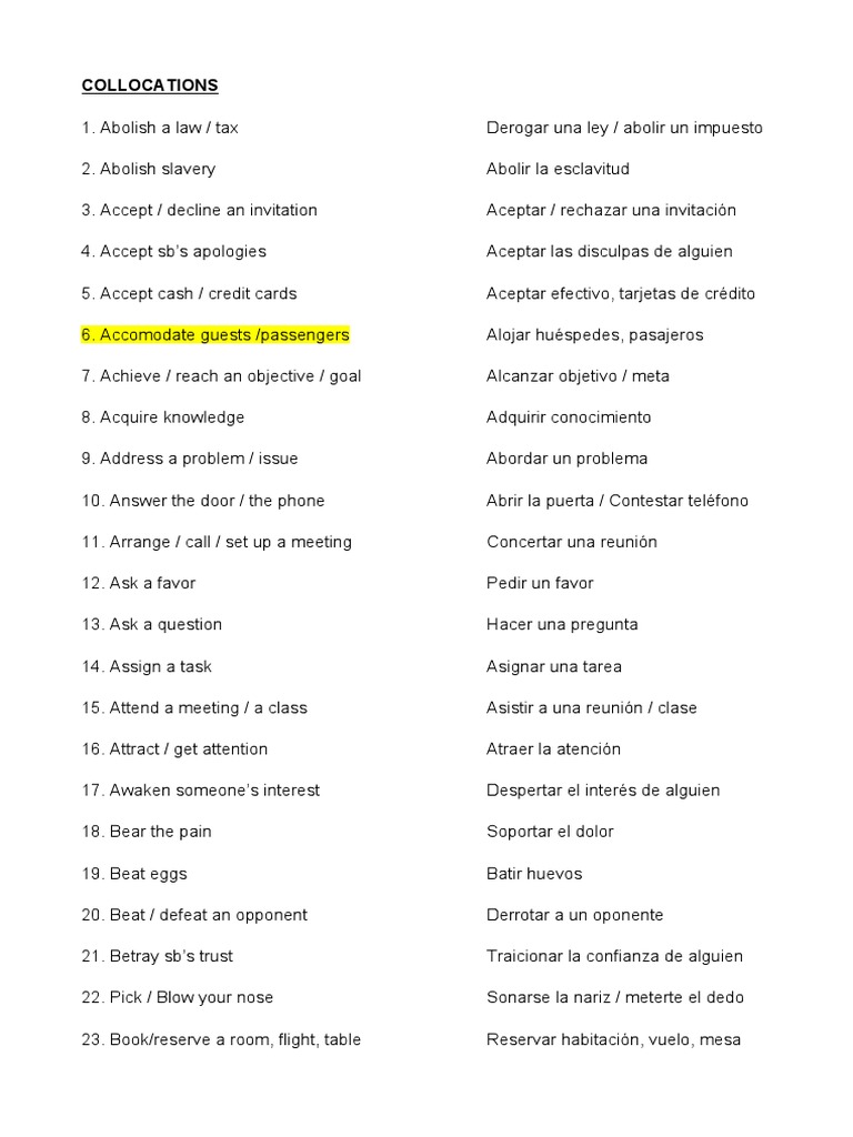 Collocations | PDF