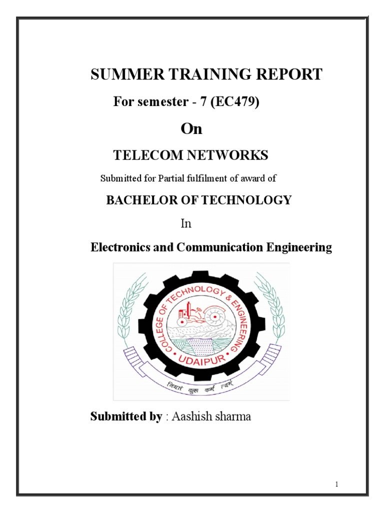 Summer Training Report on Telecom Networks | PDF | Wavelength Division ...