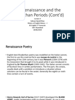 LECTURE 4 - The Renaissance and The Elizabethan Periods (Cont - D) - 1
