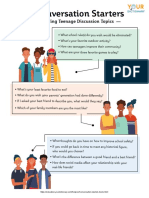 Conversation Starters Worksheet