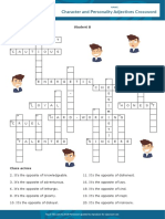 Character and Personality Adjectives Interactive Crossword Student B