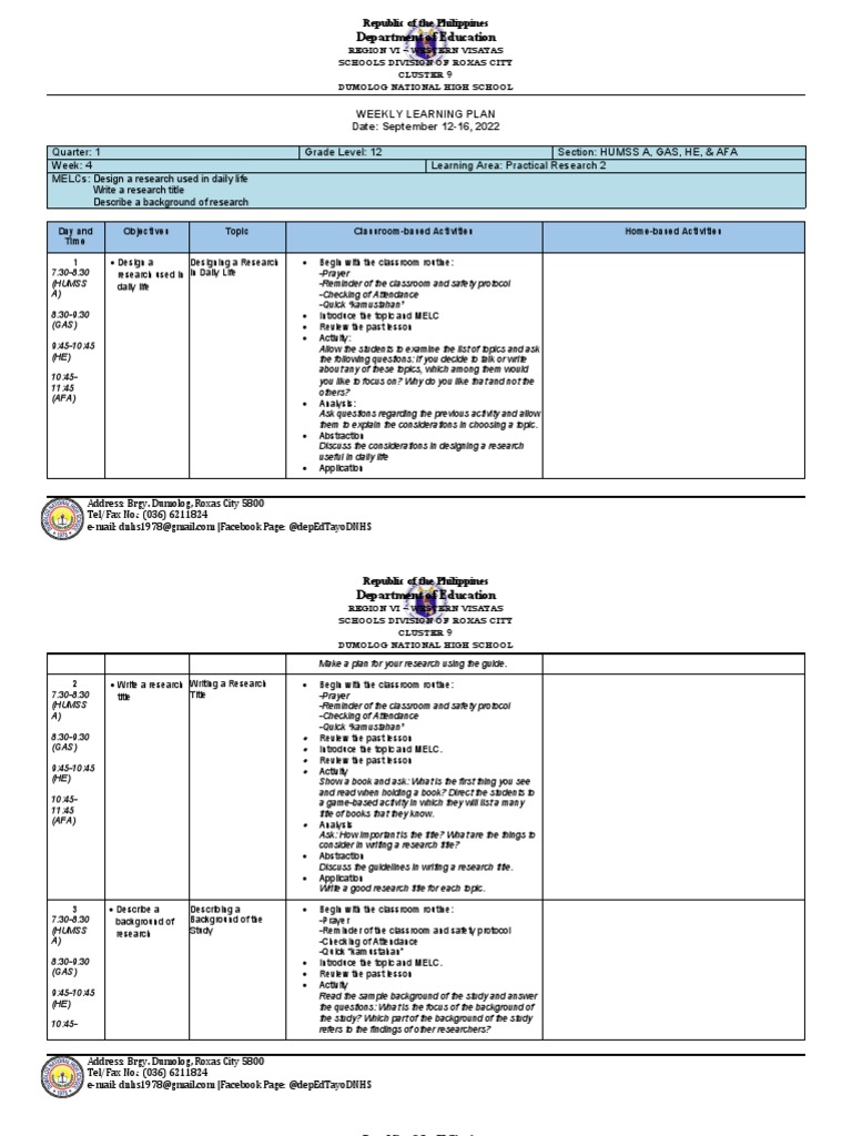 Designing Research Projects: Titles and Backgrounds | PDF | Education ...