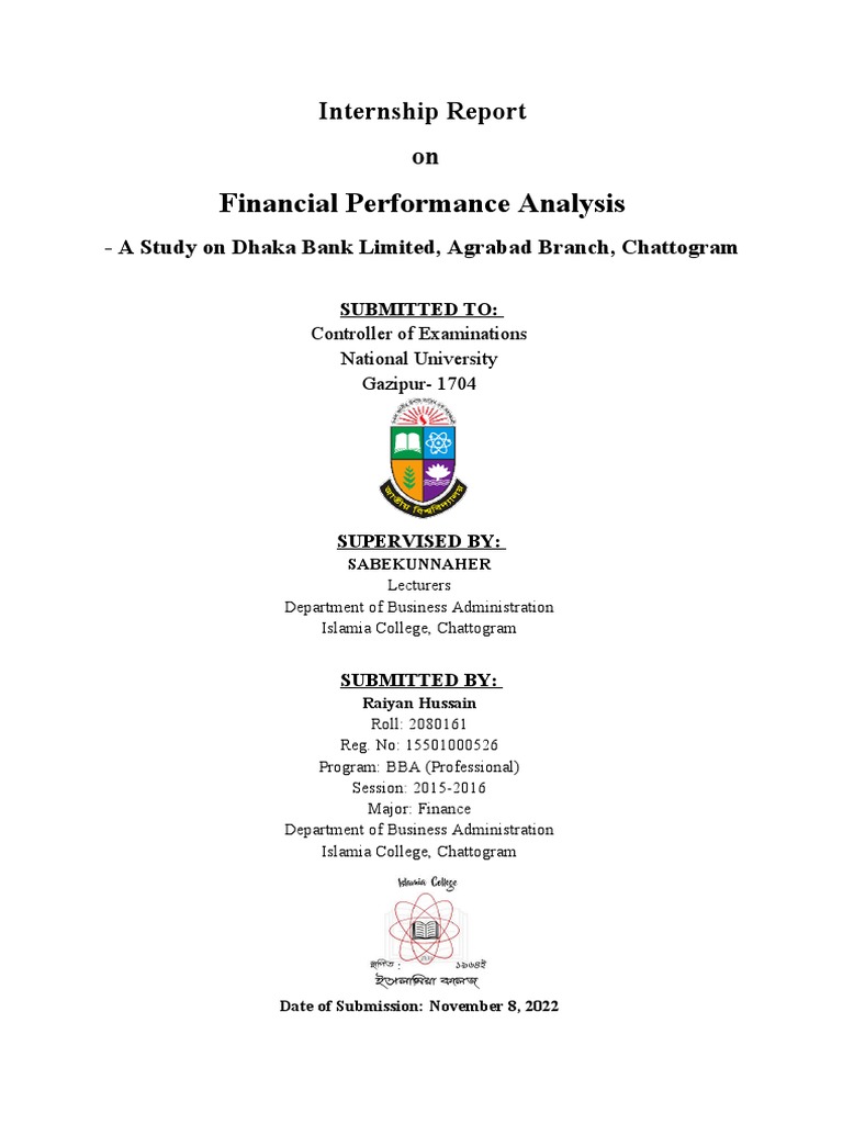 Cover Page - Financial Performance | PDF