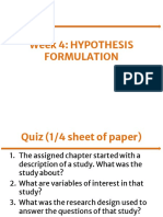 (Week 5) Hypothesis Formulation
