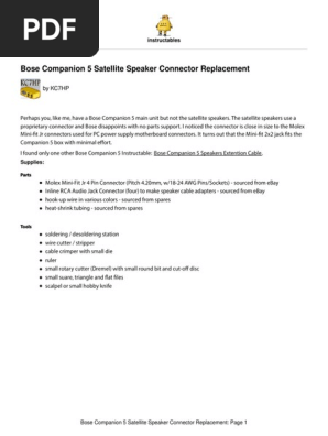 Bose Companion 5 Connector Guide | PDF | Electrical Connector