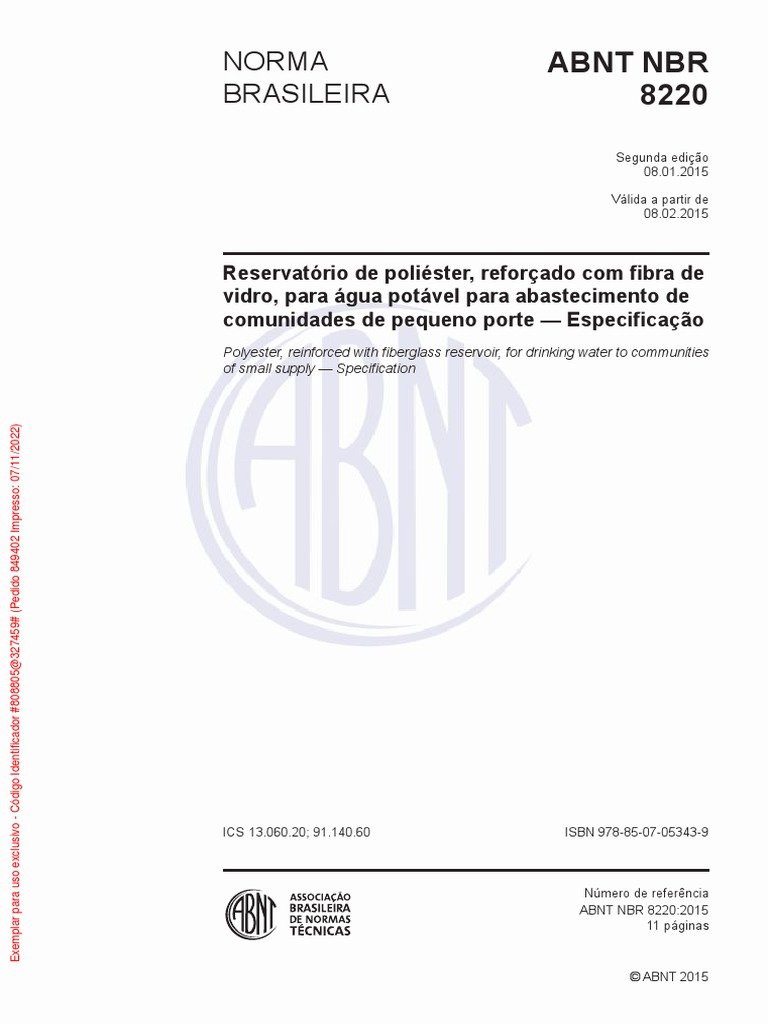 NBR 8220, PDF, Impressão