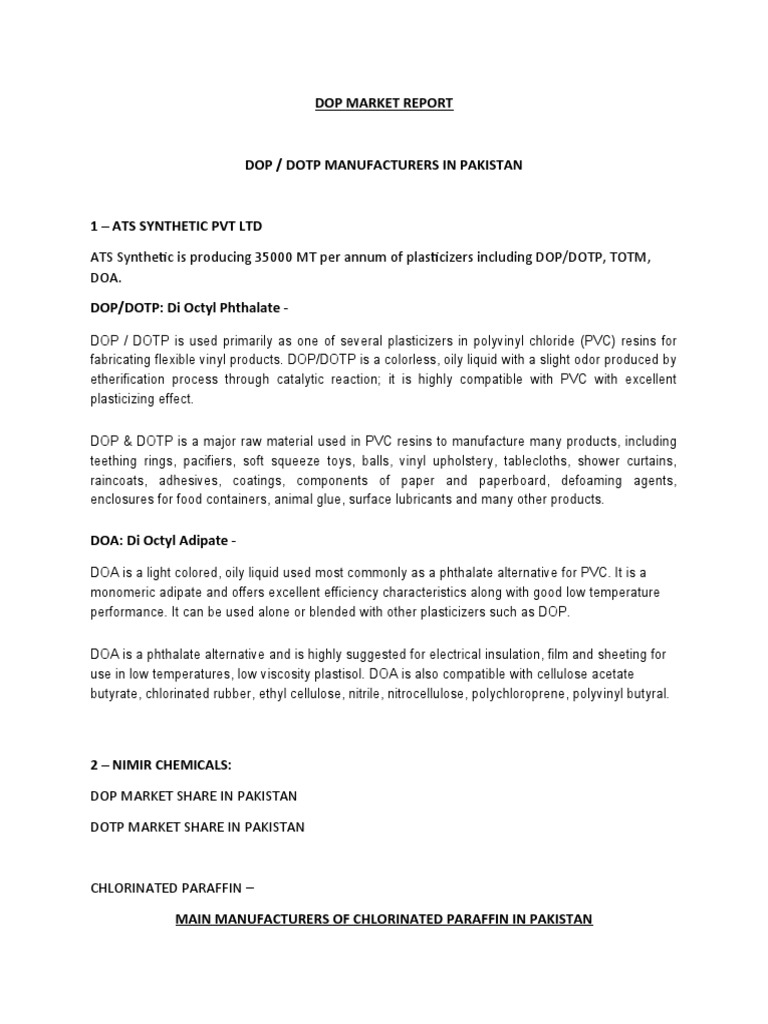 Pakistan DOP Market Overview 2023 | PDF | Science & Mathematics