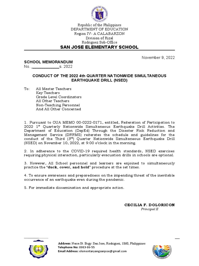 SCHOOL NSED Memorandum 4th 2022 PDF