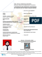 The Indonesian Health Workforce Council: Registration Certificate of Public Health Expert