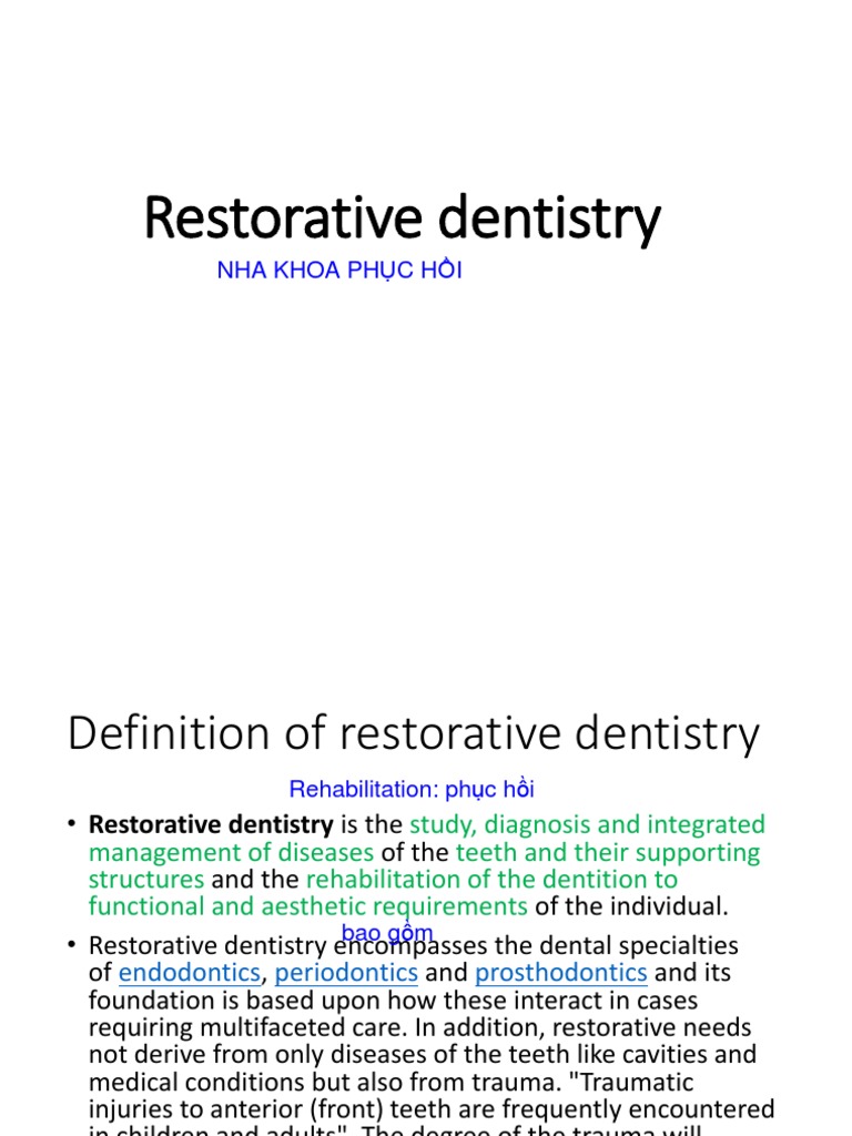 Restorative Dentistry PDF Dentistry Dental Implant
