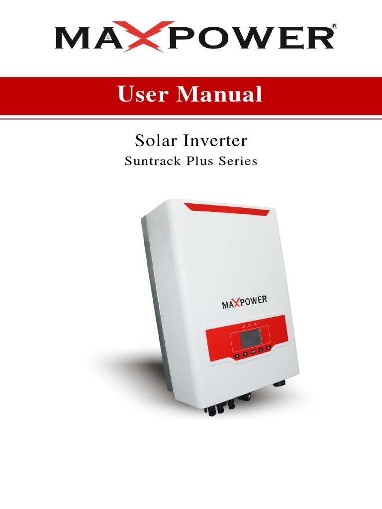 Suntrack Plus Inverter User Manual | PDF | Electrical Connector | Power ...