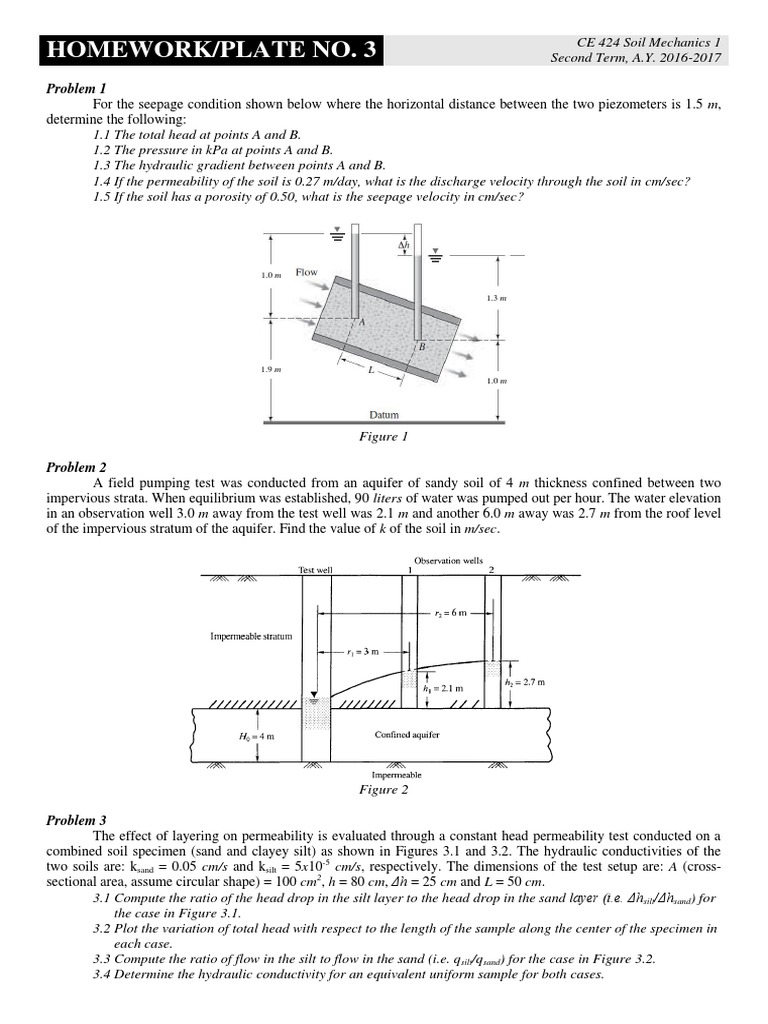 Homework - Plate No. 3 | PDF | Soil Mechanics | Soil