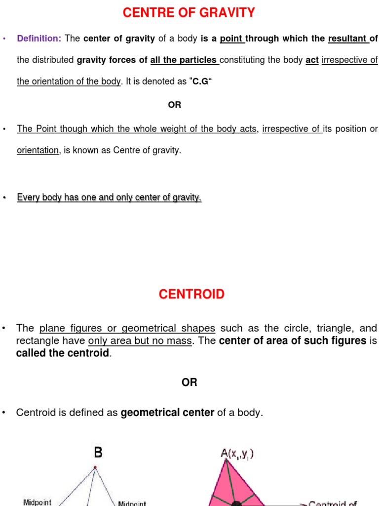 1) Center of Gravity | PDF | Center Of Mass | Gravity