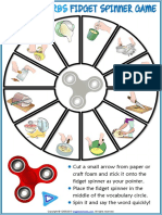 Cooking Verbs Vocabulary Esl Printable Fidget Spinner Game for Kids