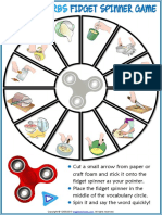 Cooking Verbs Vocabulary Esl Printable Fidget Spinner Game For Kids