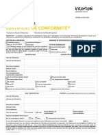 Request For Certificate of Conformity - French