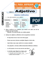 Ficha de El Adjetivo para Segundo de Primaria